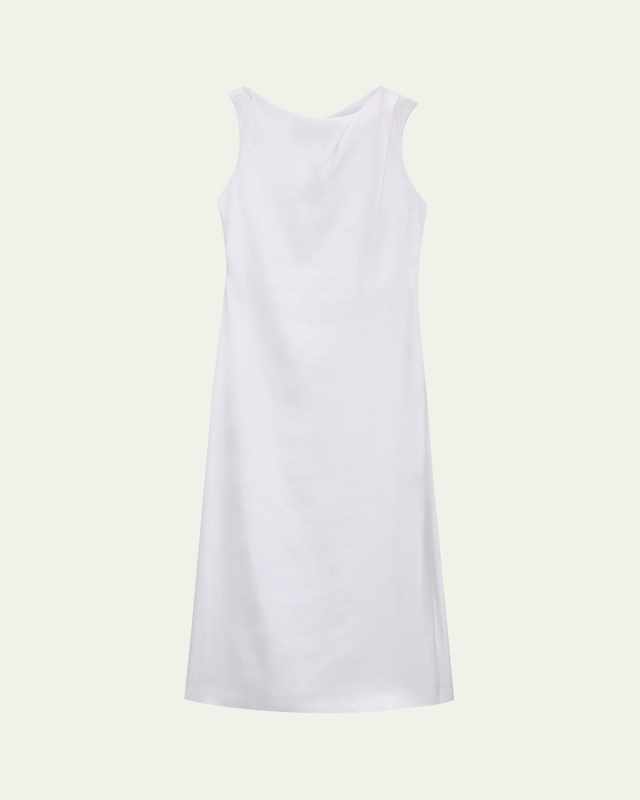 Asymmetric Draped Midi Dress